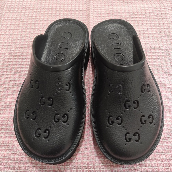 Gucci All Black Slip On Mule Clog Chunky Platform Sole - Picture 2 of 7